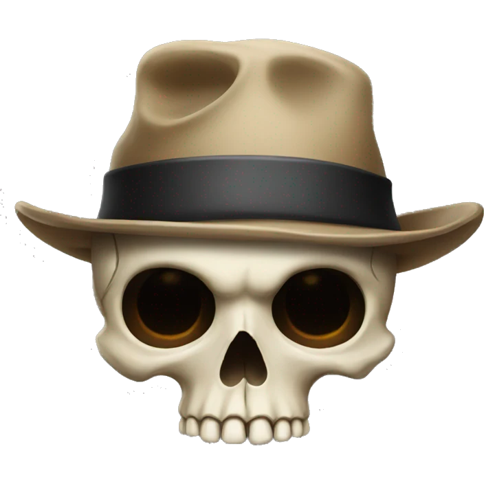 Skull wearing a hat emoji