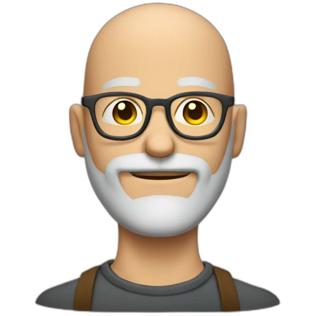 bald head graybeard glasses crossed arms half body emoji