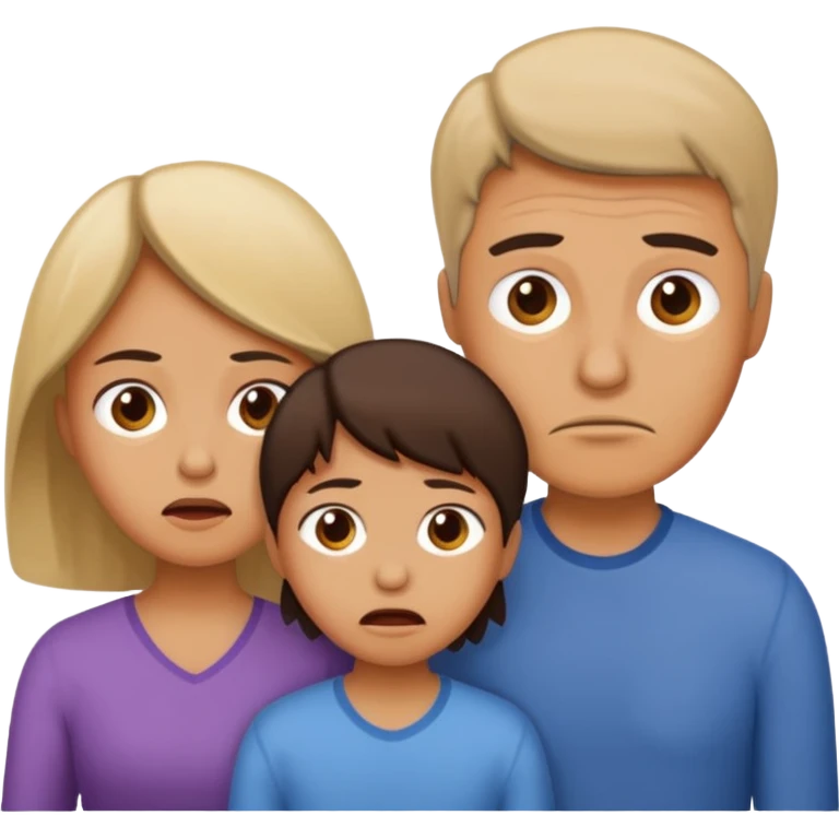 семья из 3 человек где 1 человек недоволен  emoji