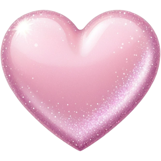 pastel pink heart with sparkles and glitter effect emoji