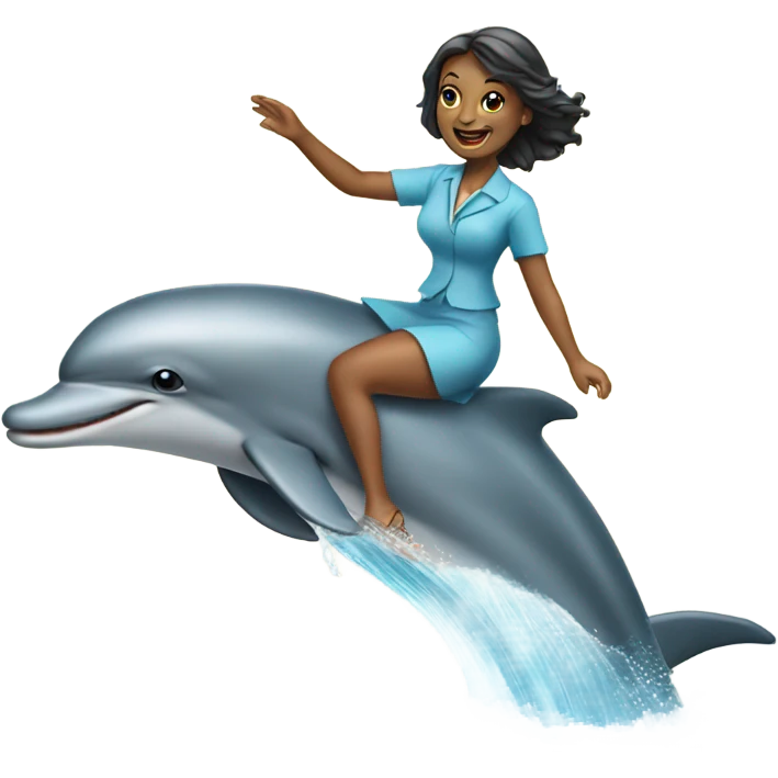 lady riding dolphin  emoji