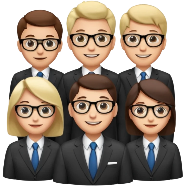 People in suits wearing glasses emoji