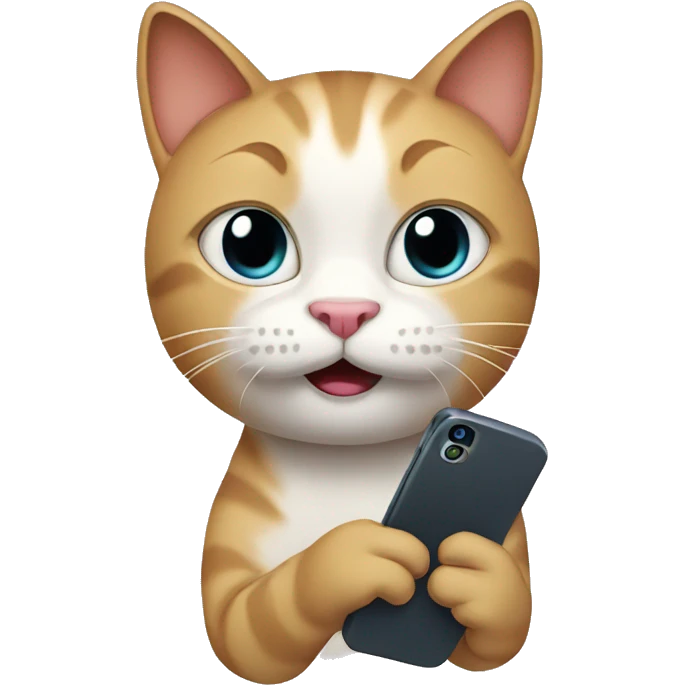 cat with phone emoji