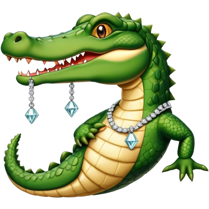 Alligator with diamond chain  emoji