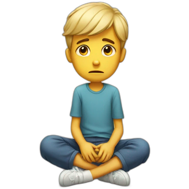 A sad boy without family emoji