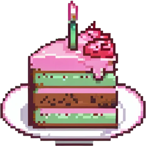 slice of cake with pink frosting emoji
