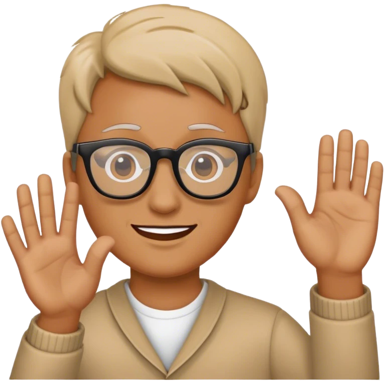 muje con gafas saludando con la mano emoji