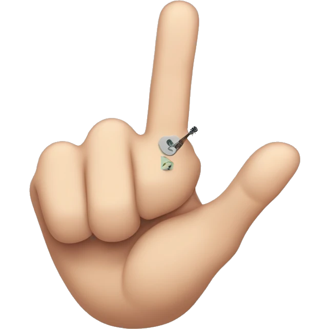 rock and roll hand sign with the index finger and pinkie bent half way emoji