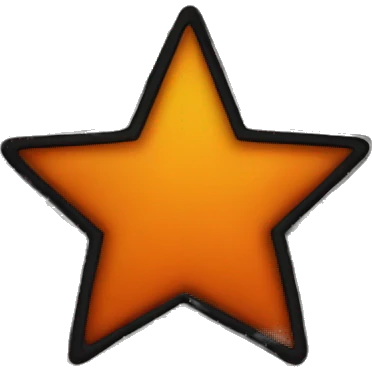 star half black, half orange burnt emoji