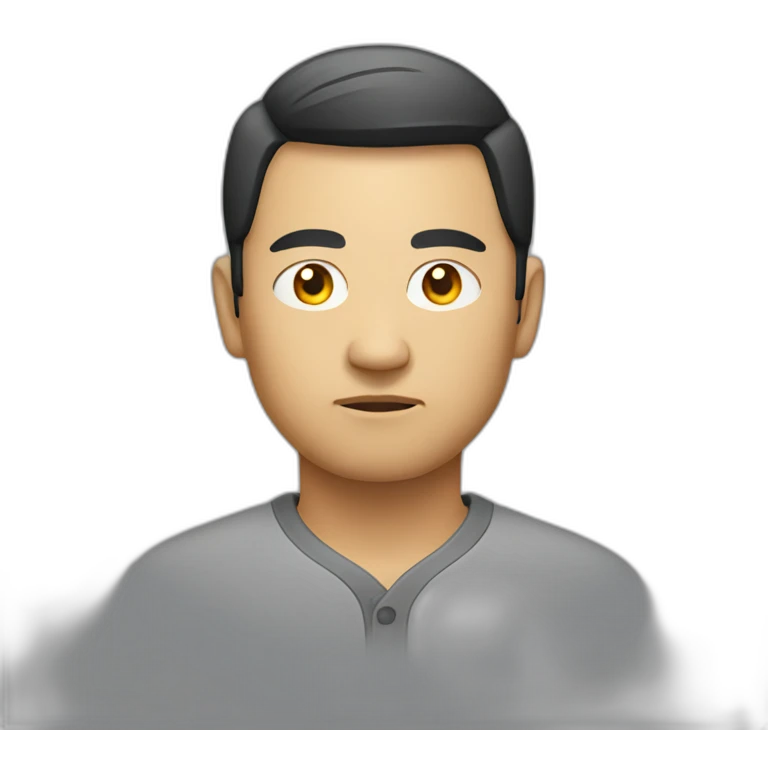 asian serious man round emoji