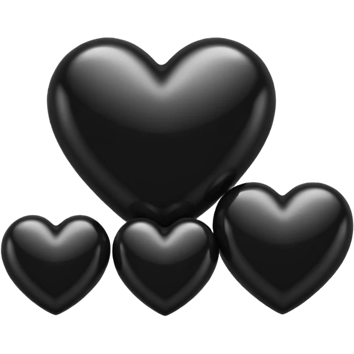 Black rotade hearts emoji