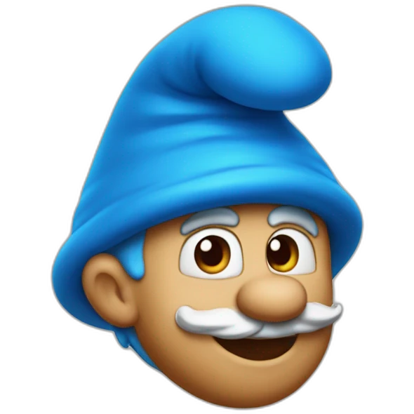 papa smurf in red hat emoji