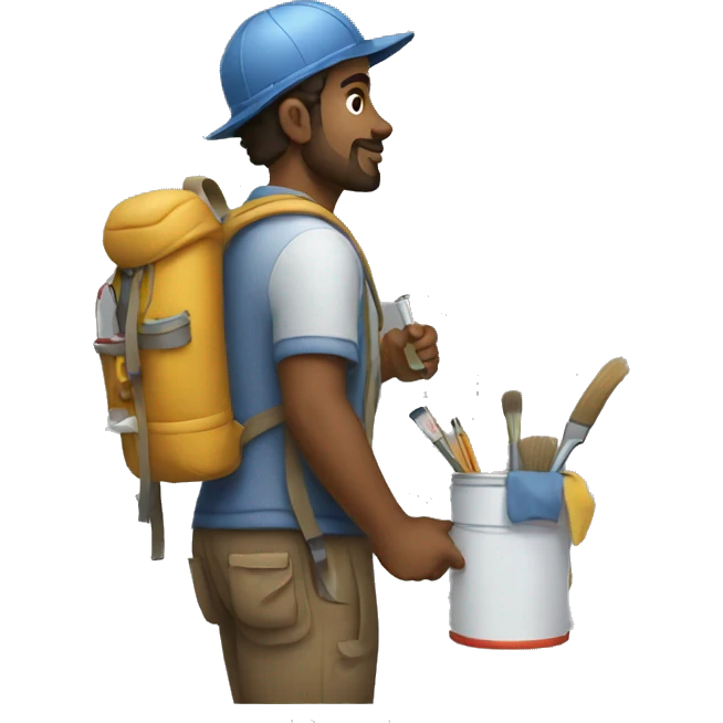a painter with a backpack emoji
