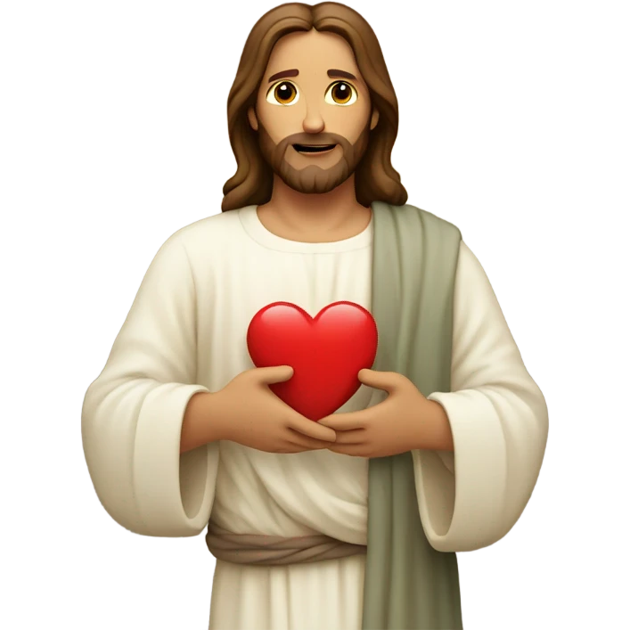 Jesus holding a heart  emoji