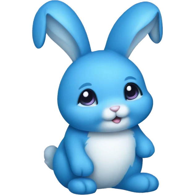 Blue stuffed bunny rabbit emoji