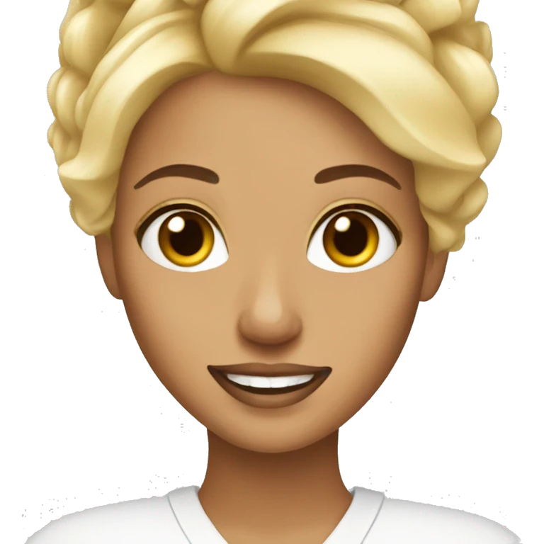 Blonde and tan nail tech emoji