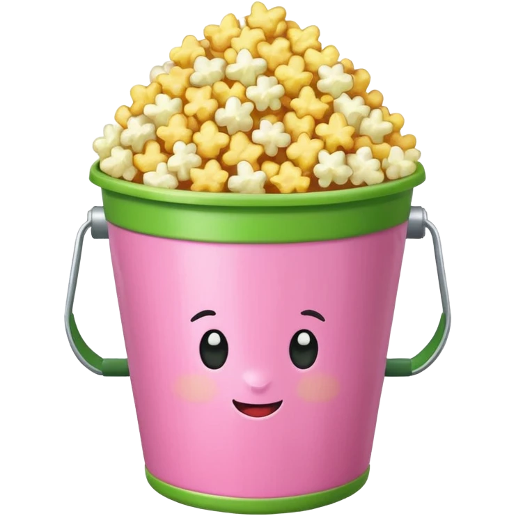 original popocorn emoji but the bucket is pink and green emoji