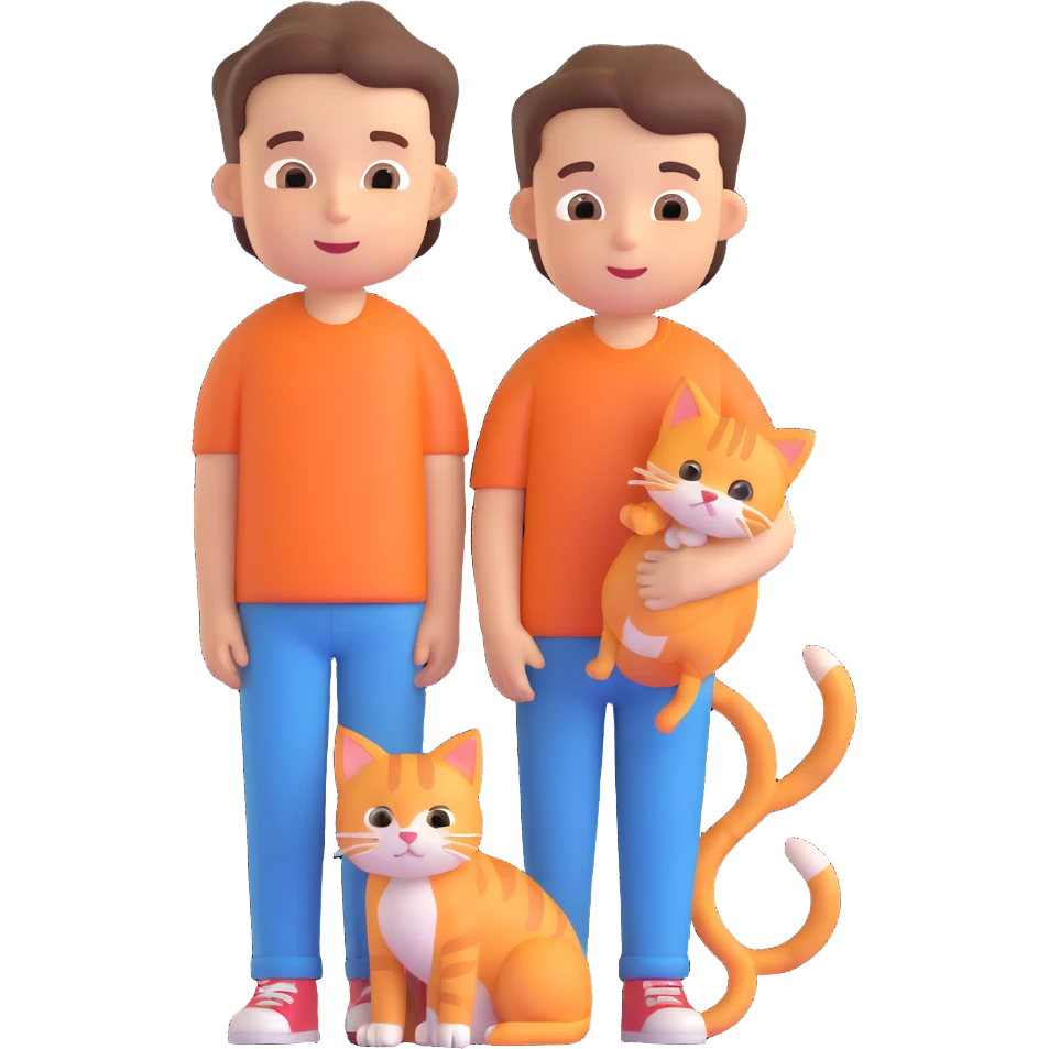 boy and cat pet emoji