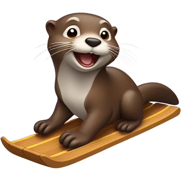 Otter sliding on a sled emoji