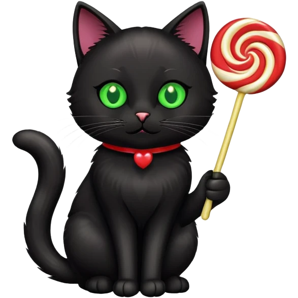 black cat with lollipop  emoji