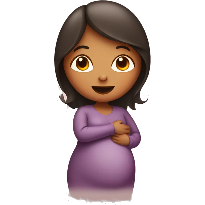 pregnant lady showing a heart emoji