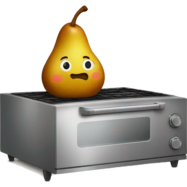 Baked pear on the oven emoji