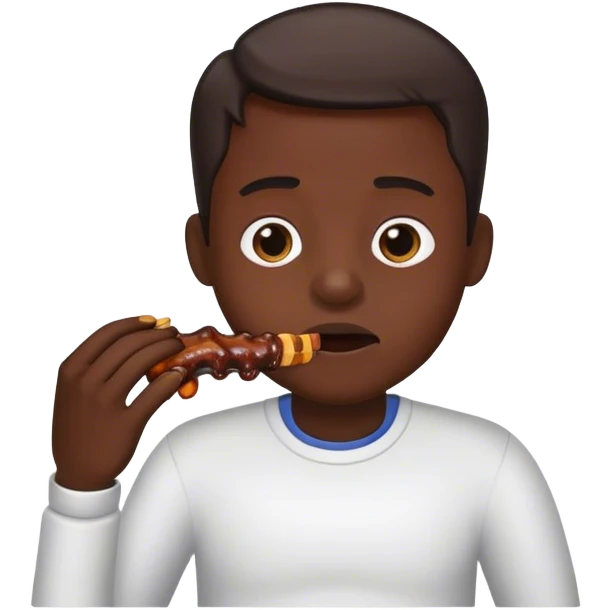 Black eating ribs emoji