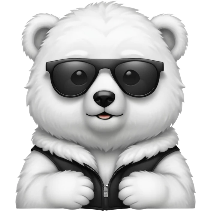 baby polar bear wear black sunglasses emoji