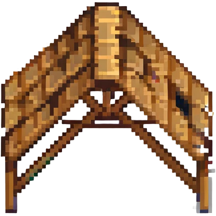 triangle wood truss, pixel art, isometric view emoji