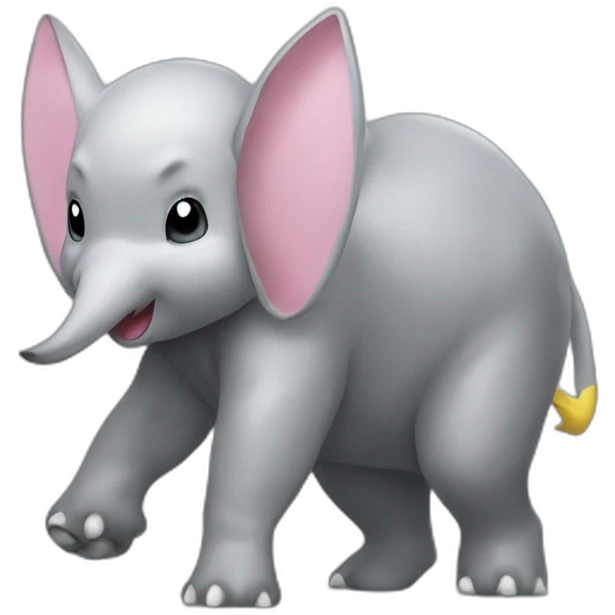 Pikachu sur un éléphant emoji