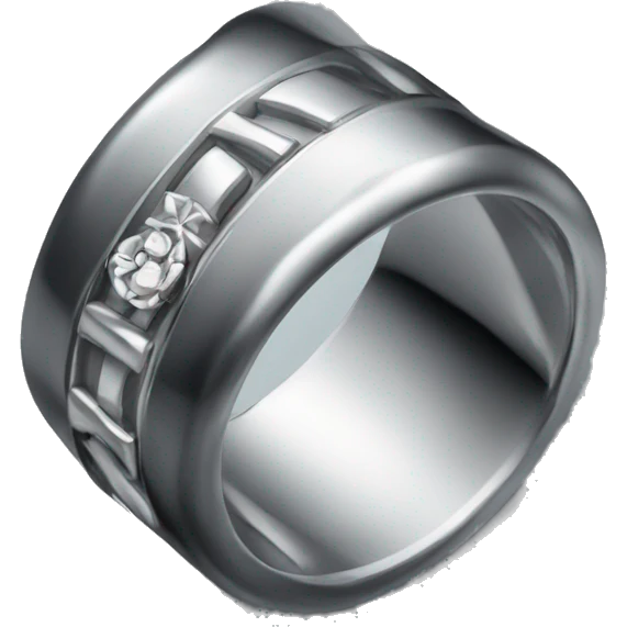 a silver wedding band in a black ring box emoji