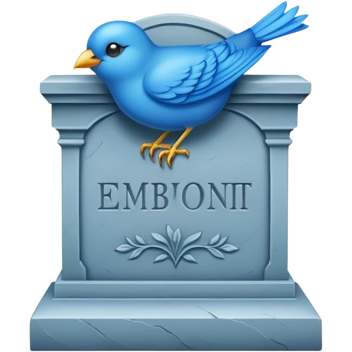 blue bird gravestone emoji