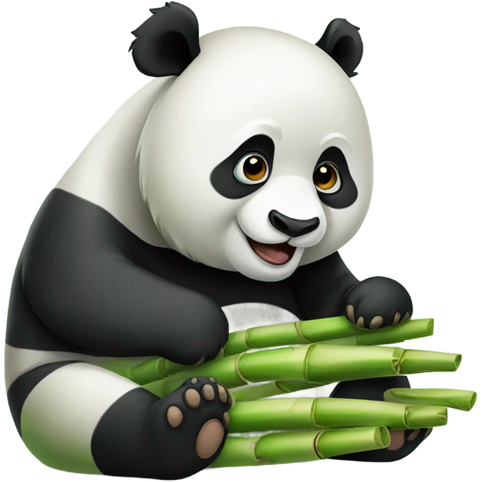 Panda bear eating bamboo emoji