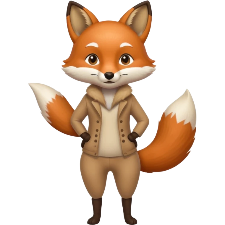Swete fox standing in doggy style in leggings emoji
