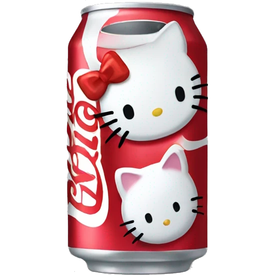 Hello Kitty drinking Diet Coke  emoji