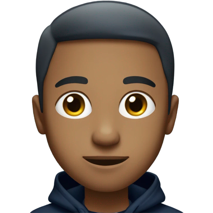 generate me a white person wearing a navy blue hoodie which says GAP on it in big letters  emoji