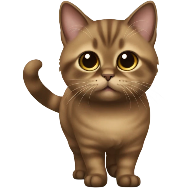 Brown munchkin cat standing emoji