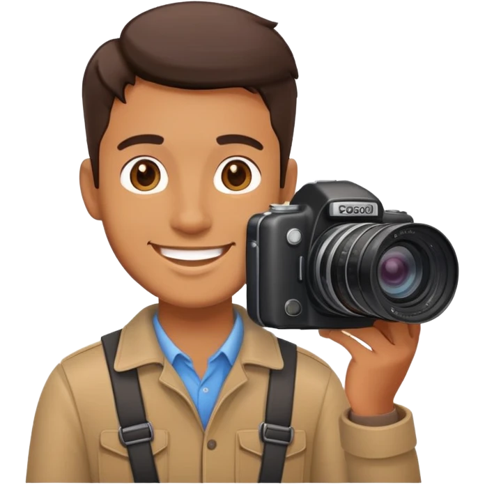 man with camera standing\ emoji