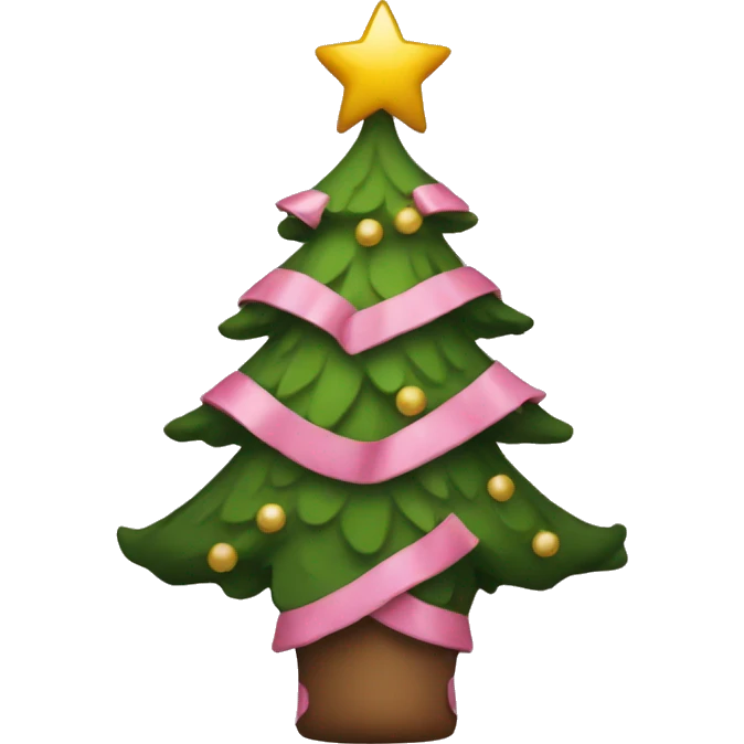 Christmas tree with pink decoration  emoji