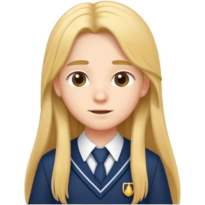 cartoon character with long hair wearing a school uniform emoji