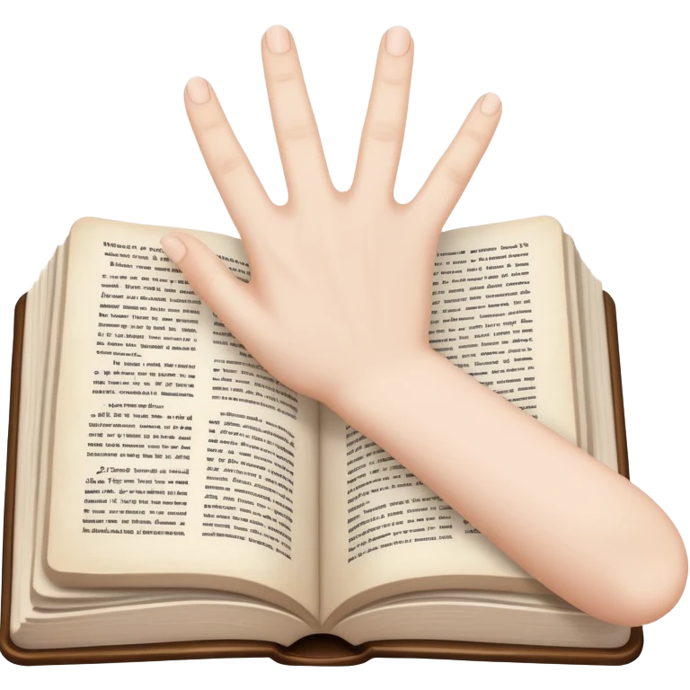 white hand on book page emoji