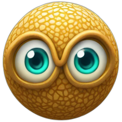 3d sphere with a cartoon Squid skin texture with Eye of Horus emoji