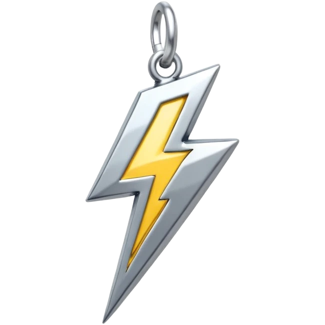 silver lightning shape charm emoji