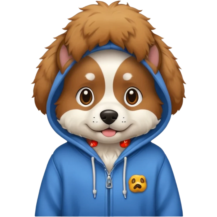 Dog wearing a hoodie  emoji