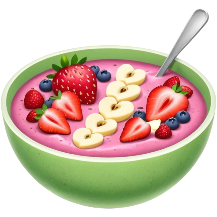 smoothie bowl with strawberries emoji