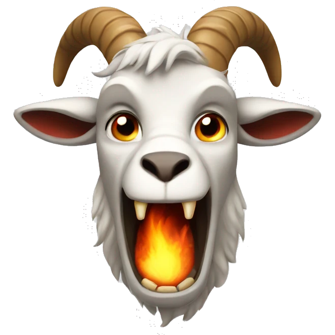 Angry Goat with fire emoji