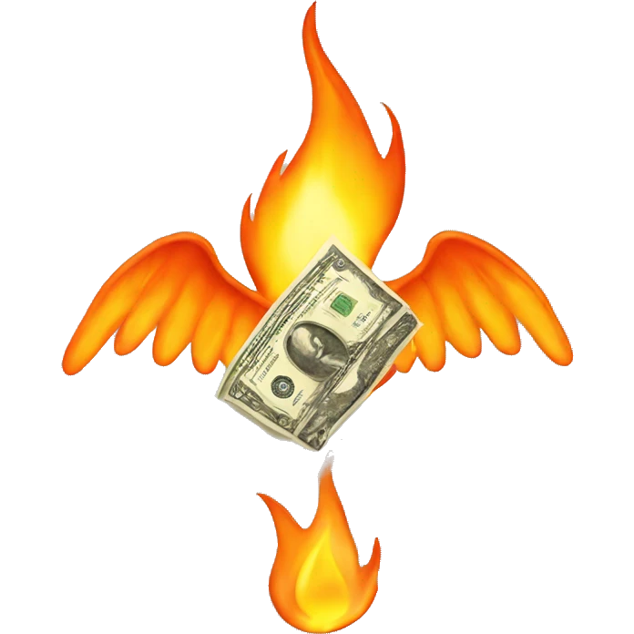 Flame money flying  emoji
