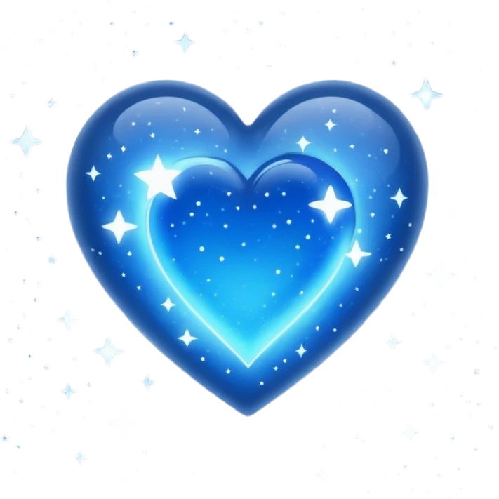 blue heart with a starry night effect emoji