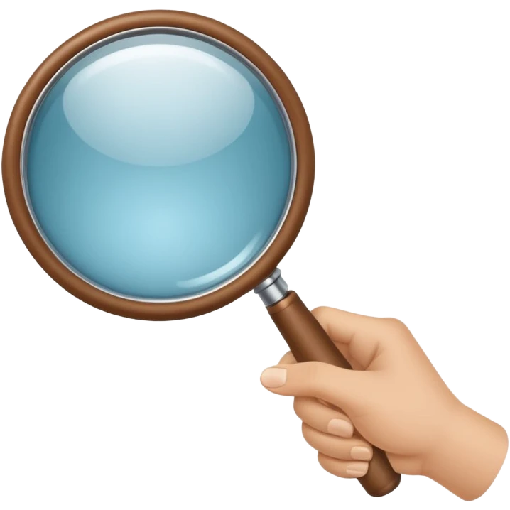 a hand and a magnifying glass emoji