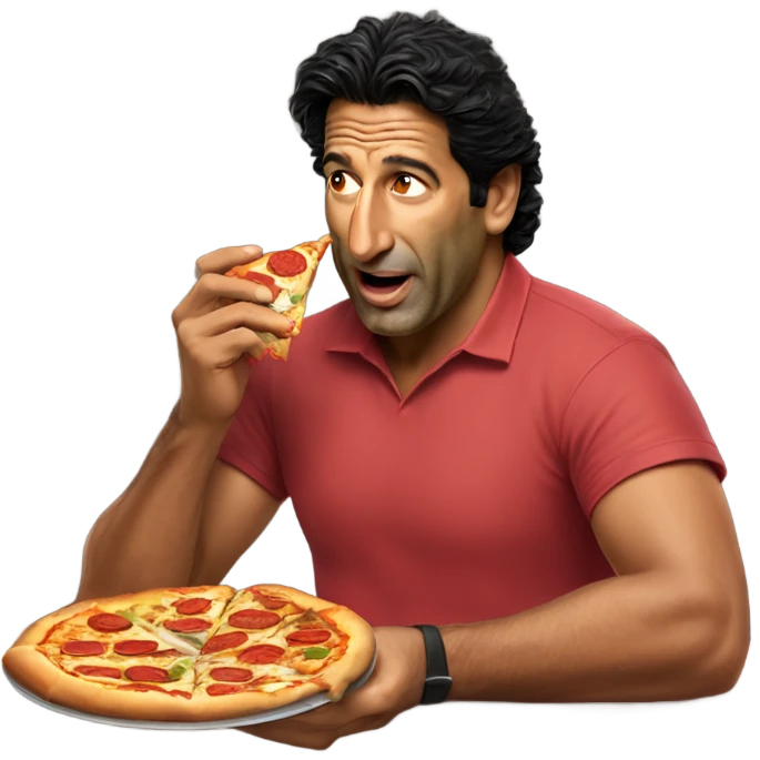 Wasim Akram eating pizza emoji